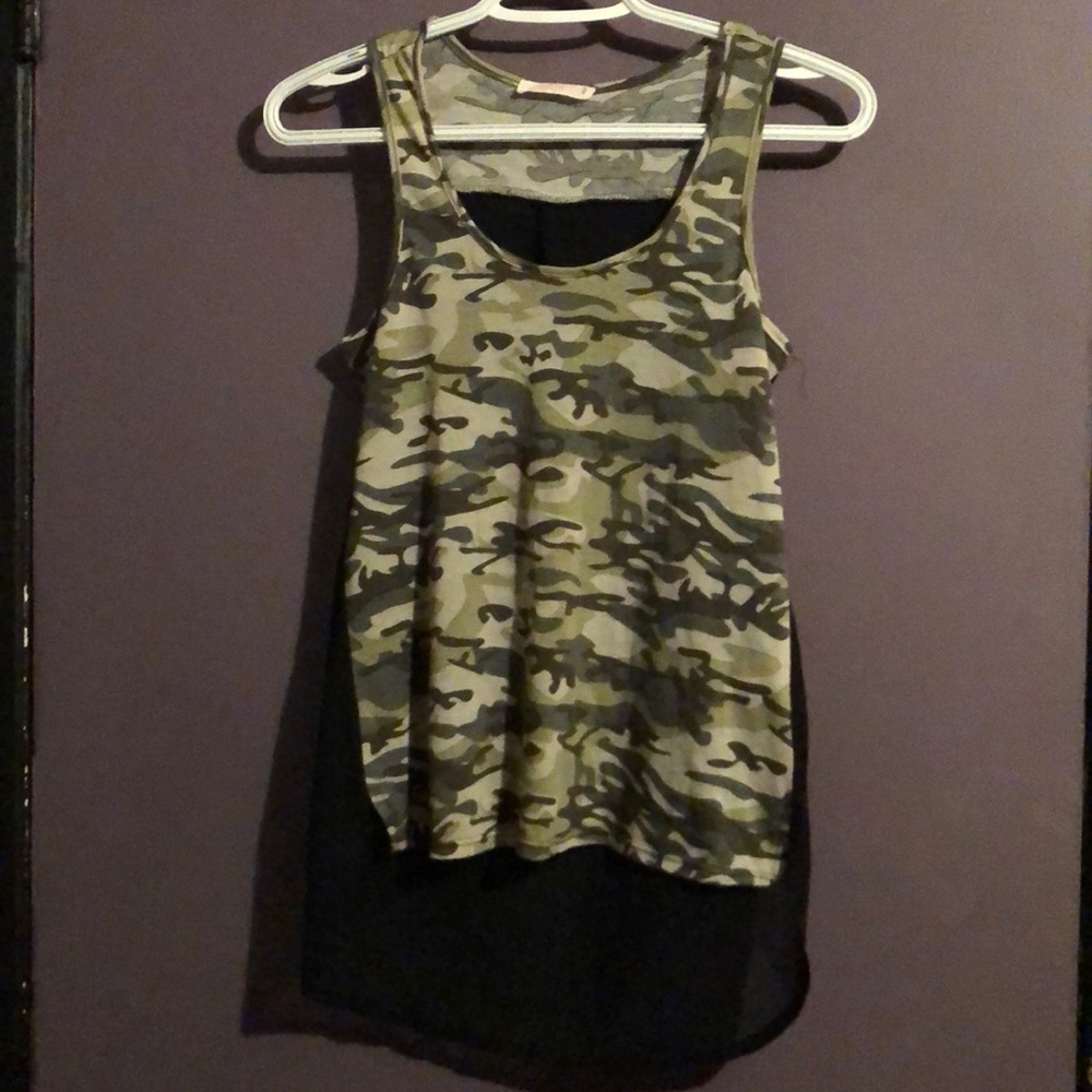Camouflage patterned tank top